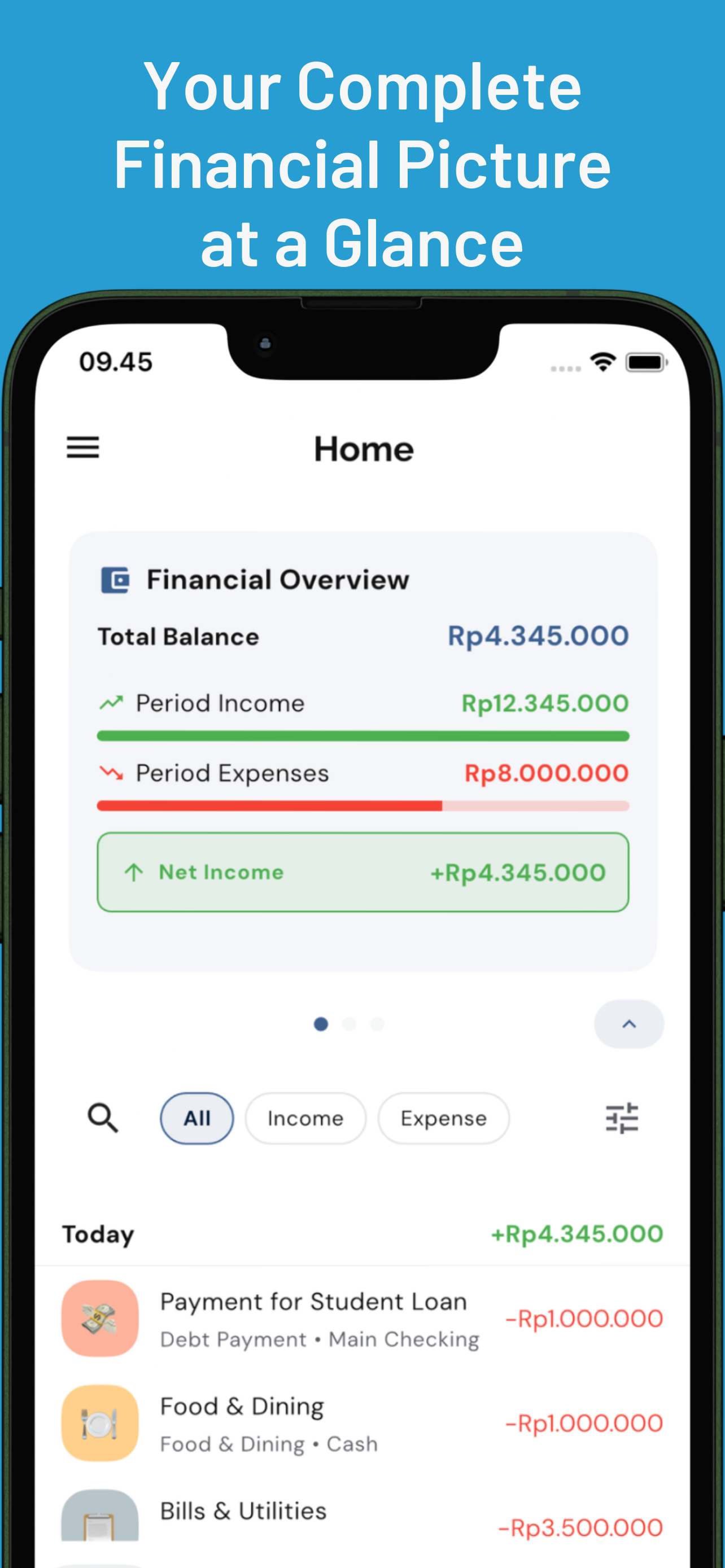Home dashboard