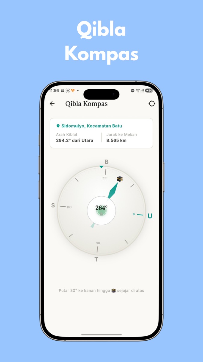Qibla compass